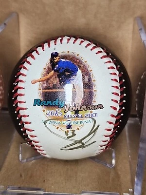 May 8, 2001  20K's ARIZONA RANDY JOHNSON AUTOGRAPHED BASEBALL Beckett Read Below - Image 1 of 4