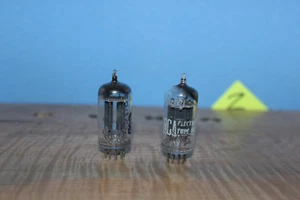 Radio Tubes 12AU7 ECC82 RCA Black Plate Square Getter N Logo Matched Pair - Picture 1 of 4