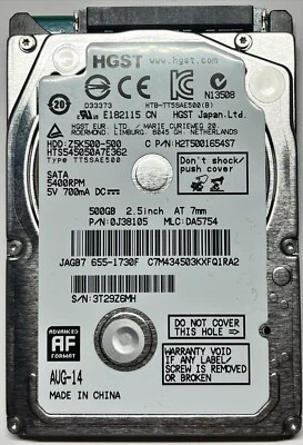 HGST 500GB Laptop HDD - Image 1 of 2
