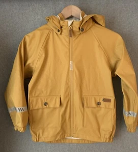 Kavat Rusken Kids Raincoat Jacket Yellow Sweden Sz 122/128 US Size 8 Waterproof - Picture 1 of 12