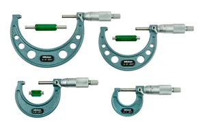 Mitutoyo 103-930 - 0-4" Outside Micrometer Set .001 RA w Std's - Picture 1 of 3