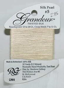 Rainbow Gallery Grandeur silk pearl #5 100% silk 10 yard G900 ecru - Picture 1 of 1