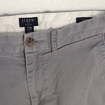 J.CREW Flex Slim-Fit Khaki Pants Gray Men's Sz 29x32 H3167 EUC - Image 1 of 4