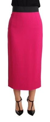 DOLCE & GABBANA Falda Lápiz Recta Rosa Cintura Alta Elastizada IT38/US4/XS $600 Foto 1 de 4