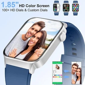 Smartwatch Męski Damski z funkcją telefonu 1,85" Pełny dotyk Smart Watch Fitness - Zdjęcie 1 z 8