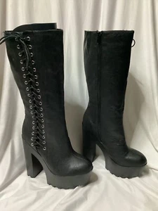 Wild Diva Knee High Lace /Zide Zipper Women’s Size 8 - Picture 1 of 9