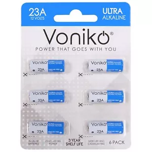 Alkaline Battery 23A 6-Pack 12V A23 for Doorbells & Remote Controls - Picture 1 of 6