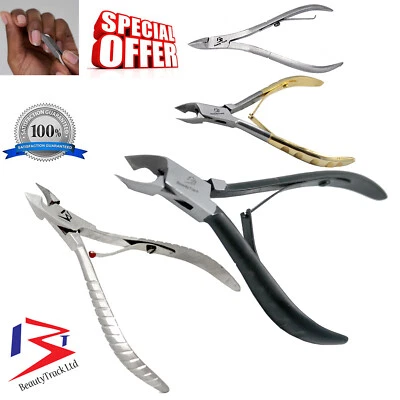 BEAUTYTRACK DEUTSCHER Stahl GEBOGENE Nagelhautzange Titan Satinschneider Entferner Trimmer UVP 21