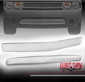 FOR 11 12 13 CHALLENGER MAIN UPPER + BUMPER STAINLESS STEEL MESH GRILLE COMBO - Picture 1 of 4