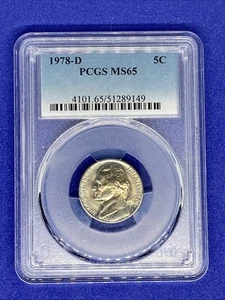 1978 D JEFFERSON NICKEL 5C PCGS MS65 - Picture 1 of 4