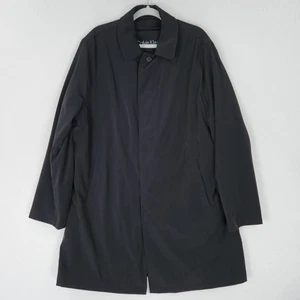 Calvin Klein Coat Mens 46 Regular Black Zip Out Liner Long Trench Overcoat - Picture 1 of 13