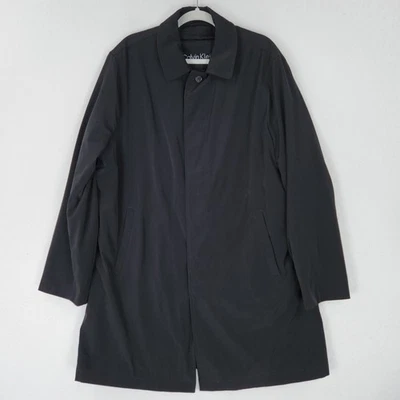 Calvin Klein Coat Mens 46 Regular Black Zip Out Liner Long Trench Overcoat - Image 1 of 4