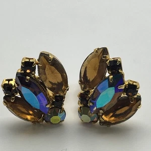 De Colección Juliana Tono Dorado Espalda Abierta Topacio Ámbar AB Púrpura Marquesa Estrás 1" - Imagen 1 de 8