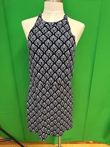 Roxy Halter Sleeveless Tropical Beach Blue Patterned Mini Dress XS - Picture 1 of 7