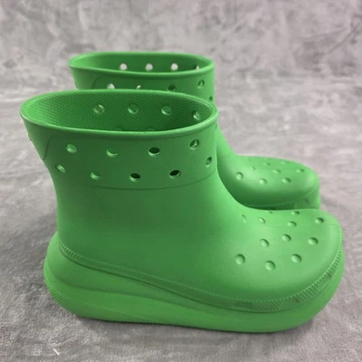 Crocs Bota Clásica Mujer Talla 9 Mujer 11 Verde Zueco al Tobillo Botas de Lluvia Sin Cordones Foto 1 de 4