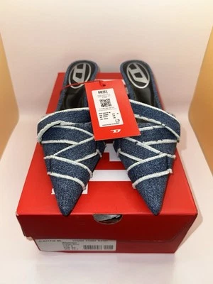 Diesel Women’s Mules & Clogs D-Kittie ML Indigo Blue UK Size 3.5 / EU 36 New - Image 1 of 4