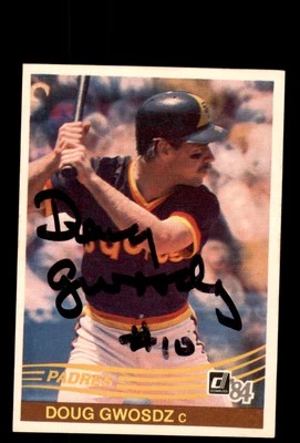 Signed Baseball Card Auto 1984 Donruss #383 Doug Gwosdz San Diego Padres - Image 1 of 2