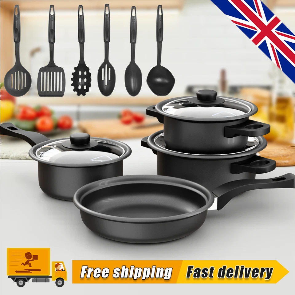 13pcs Cookware Set Pan Pot Non Stick Saucepans Frying Pan Cookware Set Glass Lid