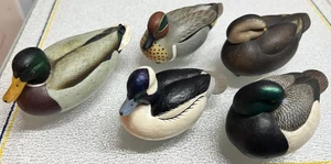 Lot X 5 Jett Brunet Ducks Unlimited Mini Duck Decoy Figurine 2000-01-04-05-15 - Picture 1 of 11