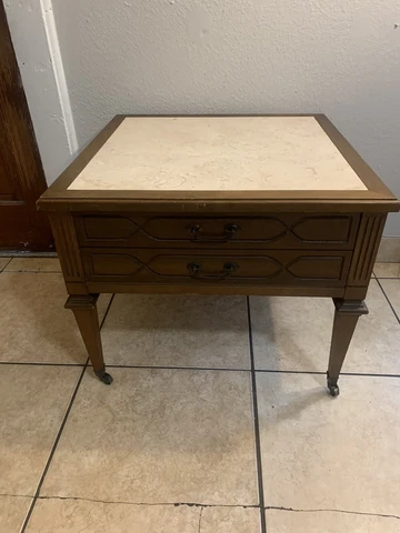 Vintage Mid Century Marble Top, Mersman  End Table Nightstand Or Coffee Table Cover