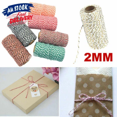 100M/Roll 2mm Cotton Twine Rope Cord String DIY Crafts Art Wrapping Decor DIY - image 1 of 4