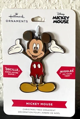 Hallmark Disney MICKEY MOUSE Metal Plano WIGGLES Adornos de Navidad NUEVO Foto 1 de 4