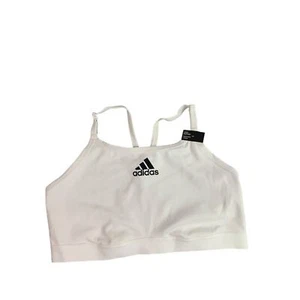 2X Adidas New Aeroreact Training Light Support 3 Stripes Bra HC7833 - Picture 1 of 8