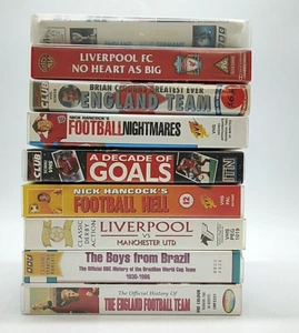 Bundle x9 Football/Soccer VHS/Tapes, Nick Hancock/England/Brazil/Liverpool/Goals - Picture 1 of 17