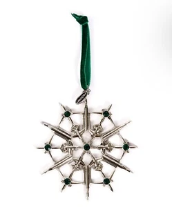 Neu THE BOEING CO 2023 Jet Schneeflocke grün Swarovski Kristalle Weihnachtsschmuck - Bild 1 von 7