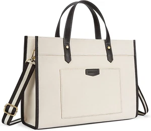 Missnine Laptop Tote Bag Canvas Laptop Bag 15.6 Inch Work Shoulder Bags Casual B - Picture 1 of 12