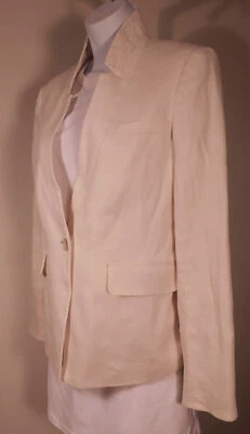 VERONICA BEARD Women's Ivory Single Button Cutaway Dickey Linen Blend Jacket ... - Image 1 of 4