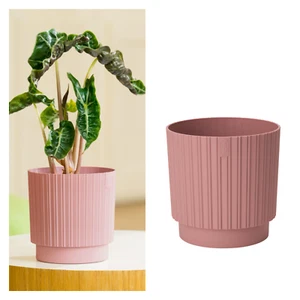 Blumentopf Rund Übertopf Pflanztopf Rund Rillen Orchidee (4 Größen; Farbe:Rosa ) - Bild 1 von 4