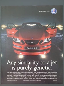 2006 PRINT AD SAAB 9-3 Aero "Similarity to a jet is purely genetic" - Picture 1 of 1