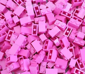 LEGO STEINE 200 x DUNKELROSA 2x1 Pin aus brandneuen Sets in einer versiegelten Tasche verschickt - Bild 1 von 4