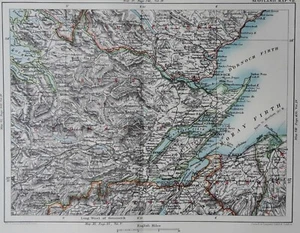 Mapa del noreste de Escocia de 1896. Impresión victoriana. Inverness, Isla Negra, Dingwall. - Imagen 1 de 6