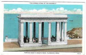 Vintage Postkarte - Portikus über Plymouth Rock, Plymouth, Massachusetts - Bild 1 von 2