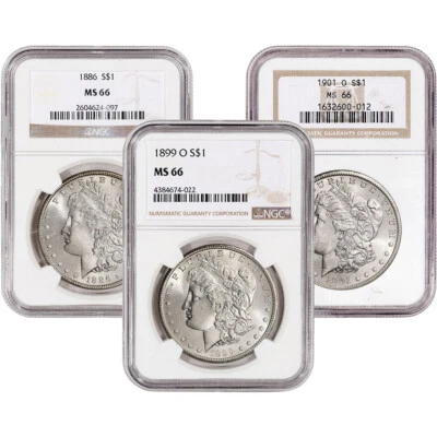 US Morgan Silver Dollar $1 - NGC MS66 - Pre 1921 Random Date and Label - Image 1 of 2