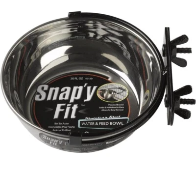 Snapy Fit Acero Inoxidable Comida Agua Perro Pequeño Cuenco Montable Soporte 20 Onzas Foto 1 de 4