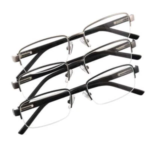 Design Optics by Foster Grant Lyden Semi-Rimless Rectangular Reading Glasses 3pc - Picture 1 of 4