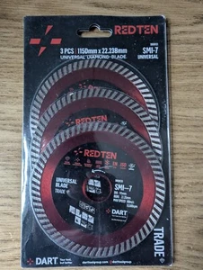 Confezione 3 Lame Diamantate Red Ten SMI-7 115Dmm x 22,23B - Foto 1 di 4