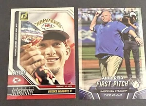 Patrick Mahomes and Andy Reid! 2 Cards. Donruss Best Of And Topps First Pitch  - Bild 1 von 5