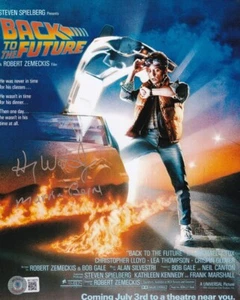 Auténtico Harry Waters Jr. Póster de la película Regreso al futuro firmado con certificado de autenticidad - Imagen 1 de 4