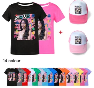 Kids Boys Girls T-shirt+Hat Olivia Rodrigo Summer Short Sleeve Tops Tee Gift - Picture 1 of 17