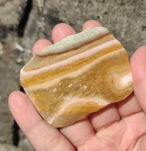 BEAUTIFUL 34GR Natural Polished Banded Agate from Banten Indonesia - Imagen 1 de 5