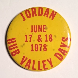 Minnesota Jordan Hub Valley Days 1978 Pinback Button MN Vtg Heimatfest Festival - Bild 1 von 5