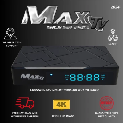 New MaxTV Silver PRO 5G 2024 4K Android 9.1 + Ultra HD Box  - Image 1 of 2