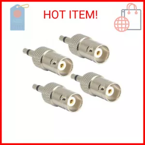 XMSJSIY 3.5mm Mono to BNC Adapter, BNC Female Jack to 1/8" TS Male Plug Nickel-P - Picture 1 of 2