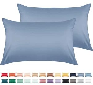 Cotton Pillow Cases Queen Size Set of 2, 600 Thread Count Pillowcases 20X30 Inch - Picture 1 of 12