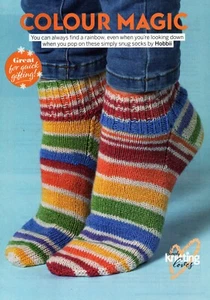 ~ Strickanleitung zum Ausziehen für kuschelige bunte gestreifte Socken ~ - Bild 1 von 2