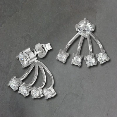 SilberDream Ohrringe Ear Cuff rund Zirkonia weiß Ohrstecker 925 Silber GSO421W - Bild 1 von 4